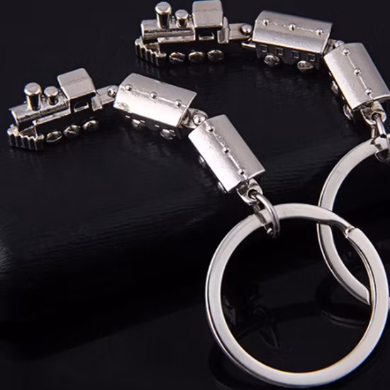 Fashion Custom Mini Train Model Alloy Keychain