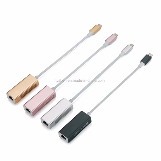 Aluminum Alloy Metal Type-C Port Network Card, 1000 Mbps